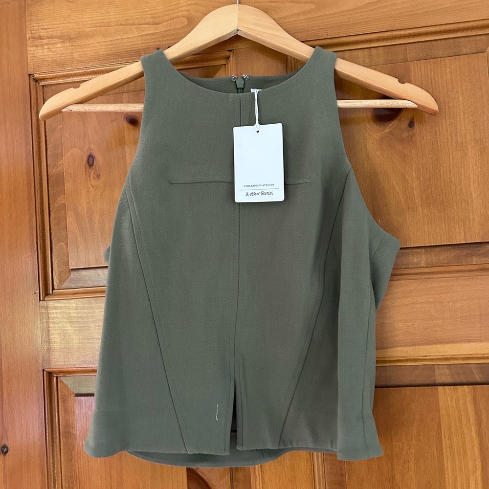 & Other Stories Olive Green Sleeveless Top